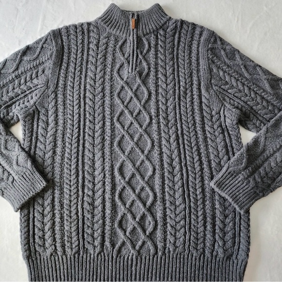 Canadiana Cable Knit Sweater Mens XL 1/4 Zip Preppy Office Fisherman Hipster - Picture 4 of 15